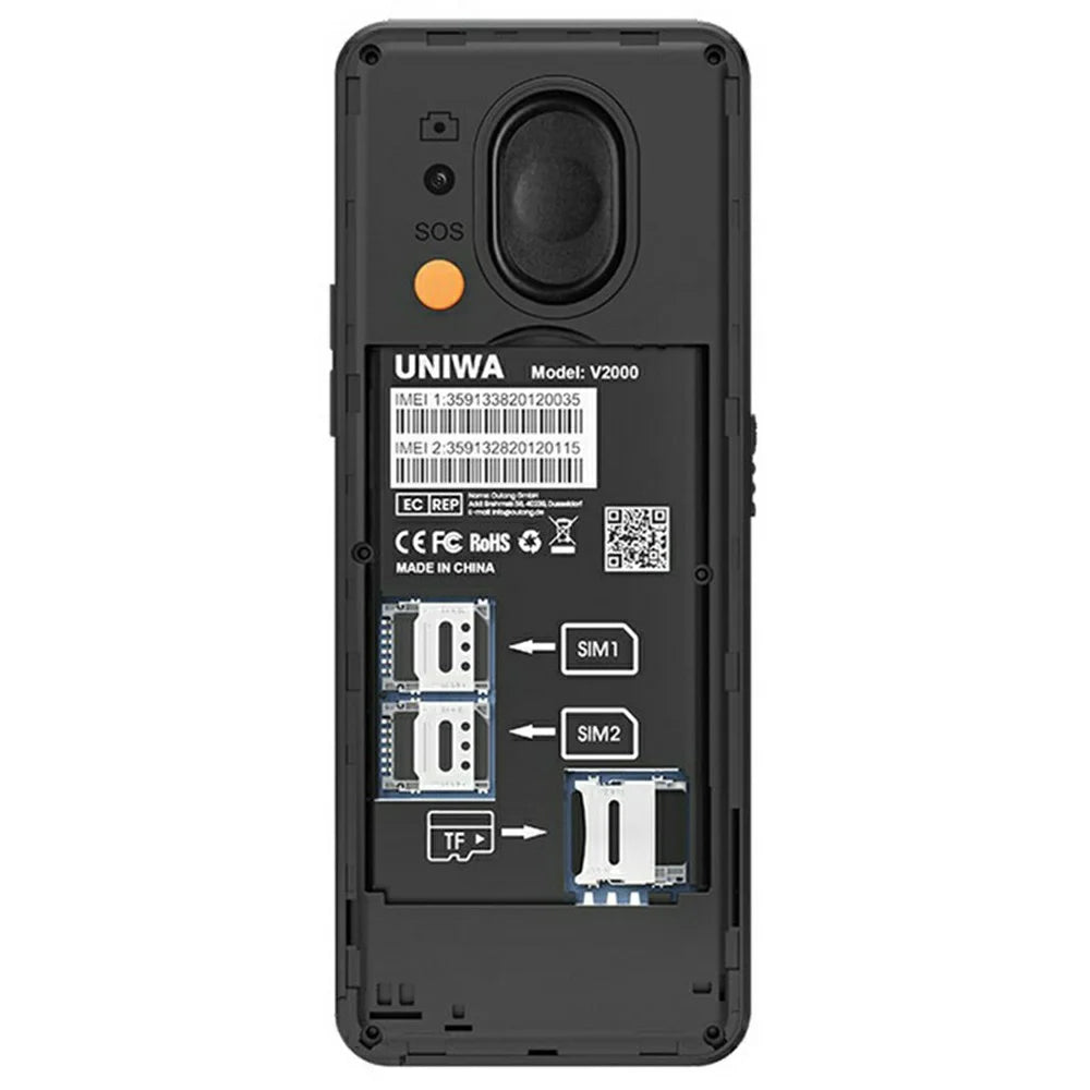 UNIWA V2000 2.4 Inch 4G Bar Phone Dual SIM Dual Standby Feature Phone - Black - 2