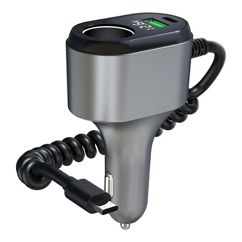 GE09 PD 65W Fast Charging Car Charger Cigarette Lighter Adapter with Spring Wire Charger Temperature Control Protection - 1