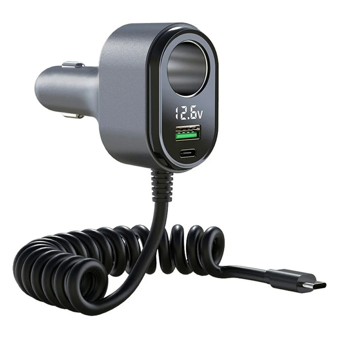 GE09 PD 65W Fast Charging Car Charger Cigarette Lighter Adapter with Spring Wire Charger Temperature Control Protection - 2