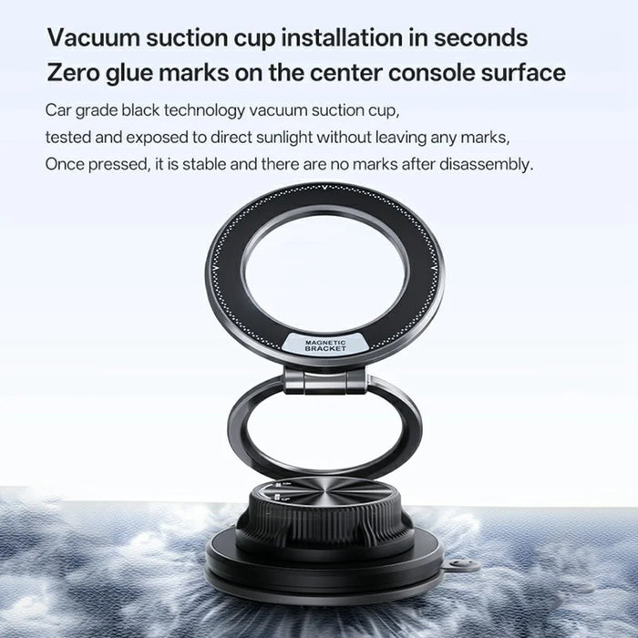 SD17 Car Phone Mount Holder Suction Cup Dashboard Navigation Portable Vacuum Suction Magnetic Phone Stand - Black - 3