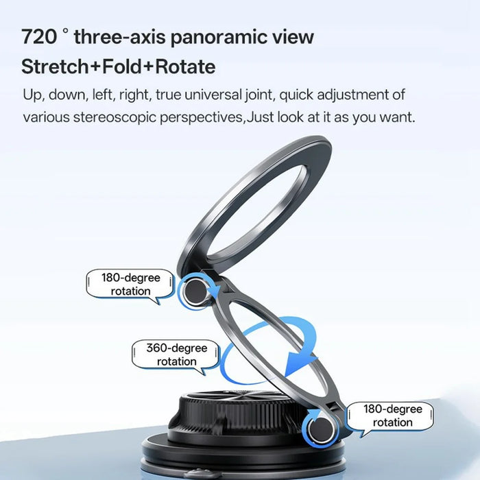 SD17 Car Phone Mount Holder Suction Cup Dashboard Navigation Portable Vacuum Suction Magnetic Phone Stand - Black - 5