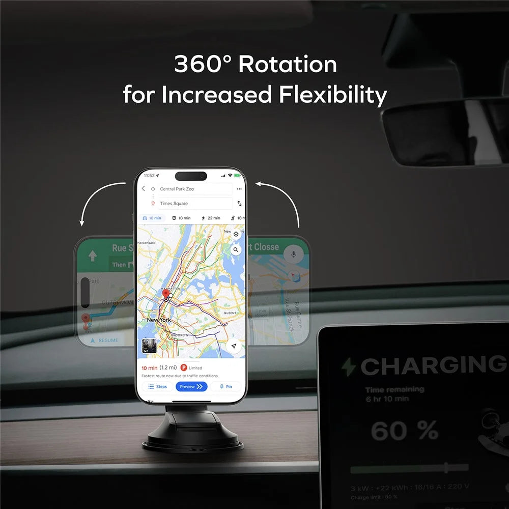 MOMAX 1-Move Q.Mag Magnetic Wireless Car Charger 25W Fast Charging Car Mount for Cell Phones - 4
