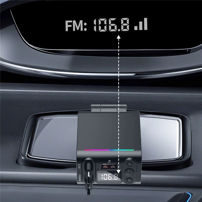 C88 USB Car Charger Cigarette Lighter Adapter with Dual Retractable Cable Bluetooth-Compatible 5.3 - 6