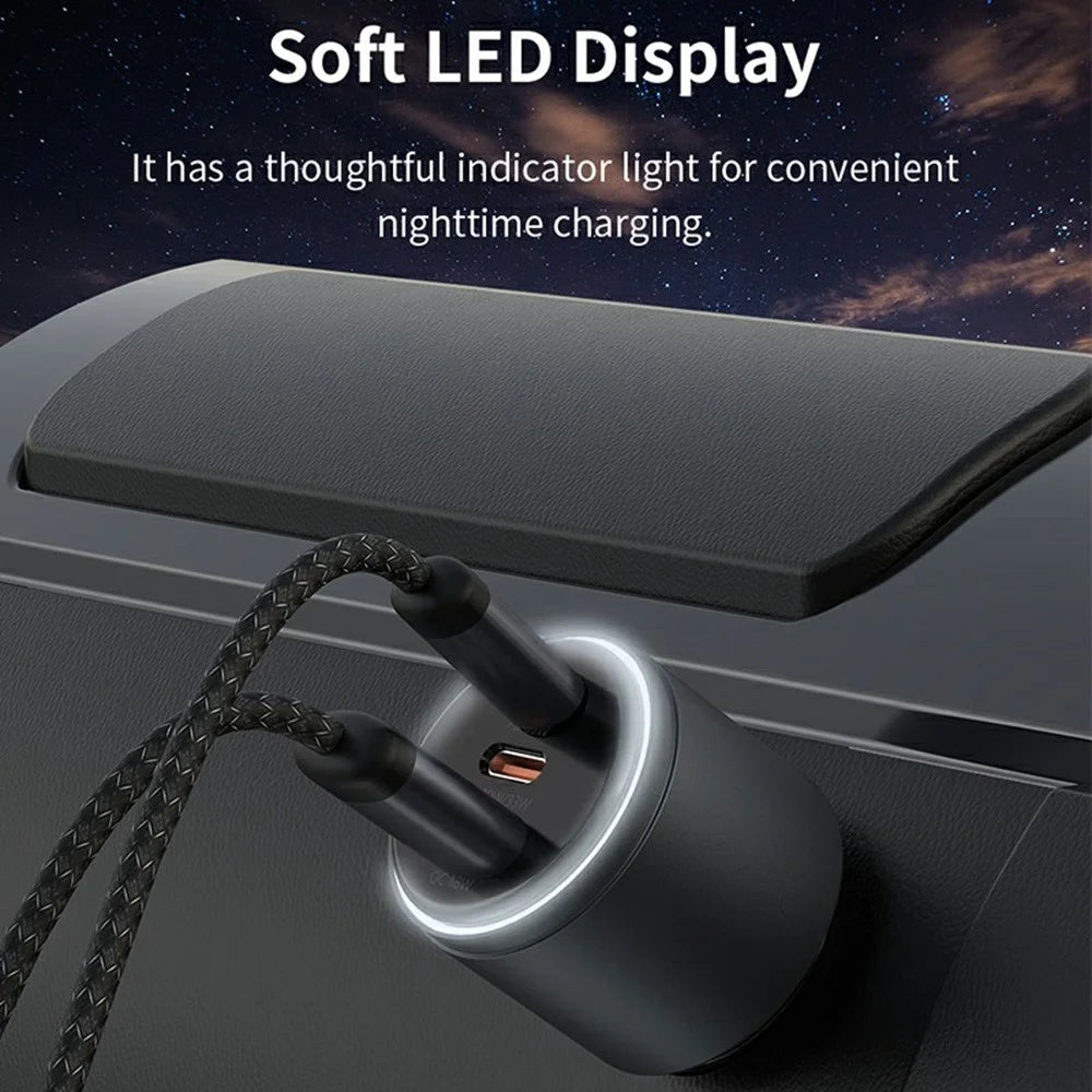 DEVIA EA508 Extreme Speed Series USB-A + Dual Type-C Charger 116W Metal Car Charger - Dark Grey - 4