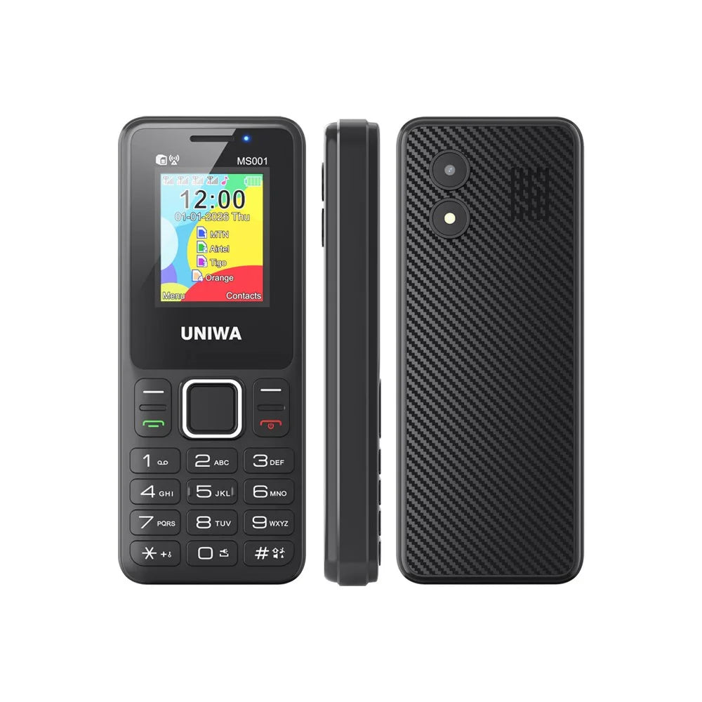 UNIWA MS001 2G Feature Phone 4 SIM Cards 4 Standby 1.77 Inch TFT Screen Signal Booster Keypad Phone - Black - 2
