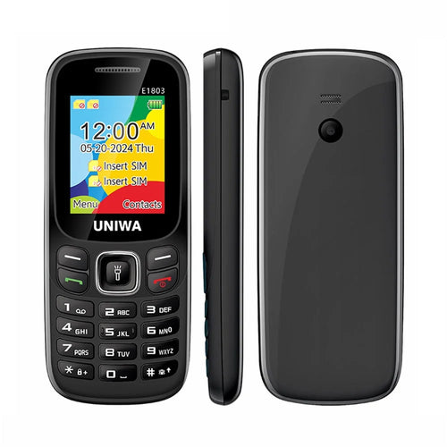 UNIWA E1803 Dual SIM Dual Standby 2G Feature Phone Physical Keypad LED Flashlight Camera Phone - Black - 1
