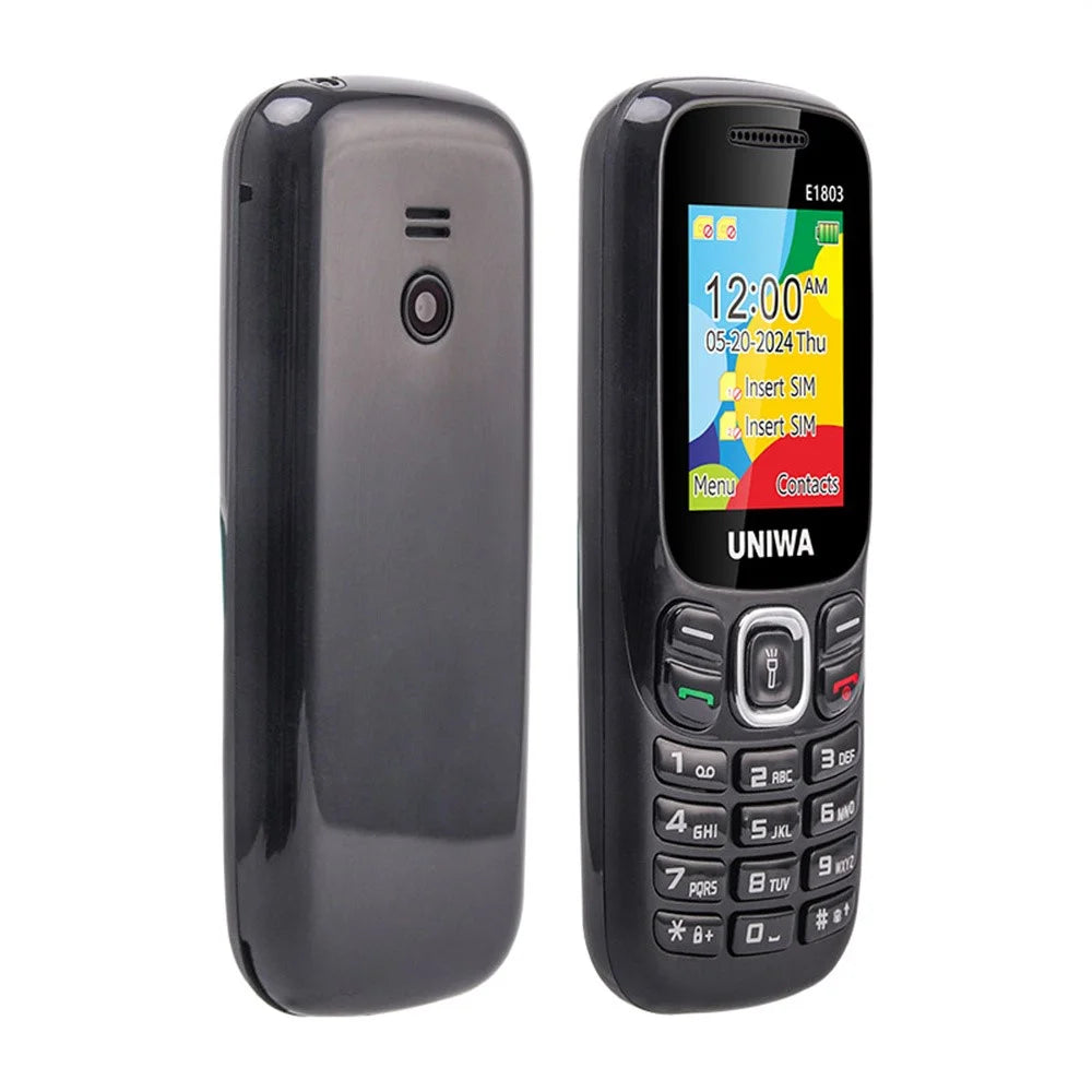 UNIWA E1803 Dual SIM Dual Standby 2G Feature Phone Physical Keypad LED Flashlight Camera Phone - Black - 2
