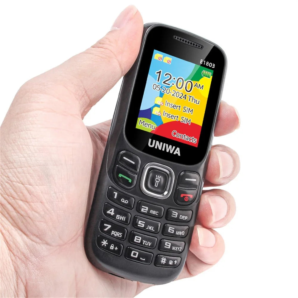UNIWA E1803 Dual SIM Dual Standby 2G Feature Phone Physical Keypad LED Flashlight Camera Phone - Black - 4
