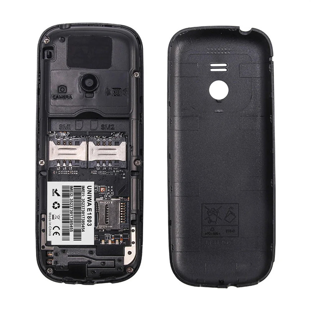 UNIWA E1803 Dual SIM Dual Standby 2G Feature Phone Physical Keypad LED Flashlight Camera Phone - Black - 5