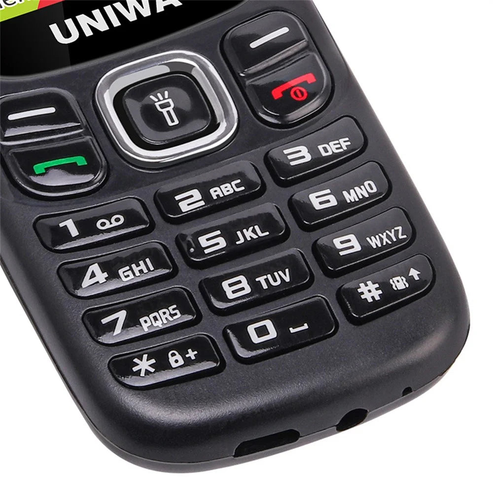 UNIWA E1803 Dual SIM Dual Standby 2G Feature Phone Physical Keypad LED Flashlight Camera Phone - Black - 7