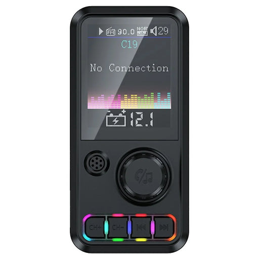 C19 Car Bluetooth-compatible MP3 Player PD 30W Fast Charging FM Radio Transmitter Hands-Free Calls - Black - 2