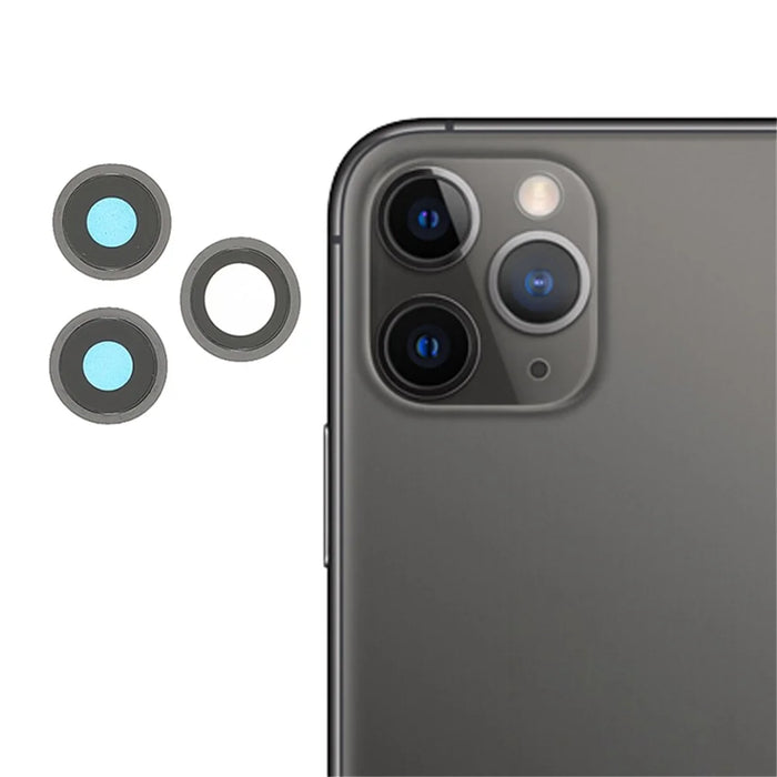 OEM Rear Back Camera Glass Lens Ring Cover Replacement for iPhone 11 Pro / 11 Pro Max - Dark Grey - 1