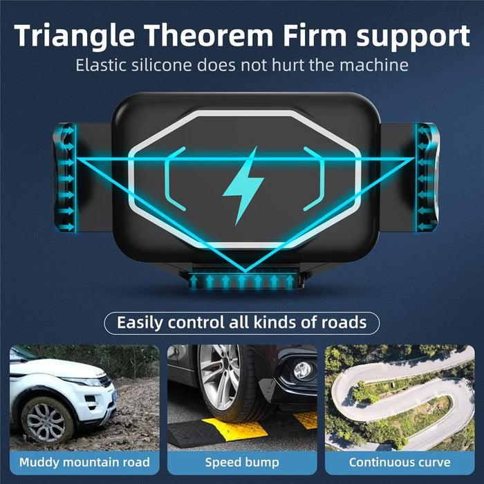 S15 Car Dashboard/Air Vent Mount Automatic Clamping Wireless Charger Phone Holder Charging Stand - 5