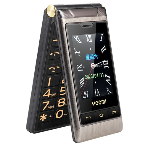 YEEMI G10-C Dual SIM 2.8/2.4 inch Dual Screen Flip Phone 1800mAh Battery 2G Cellphone with Rear Camera - Grey - 1