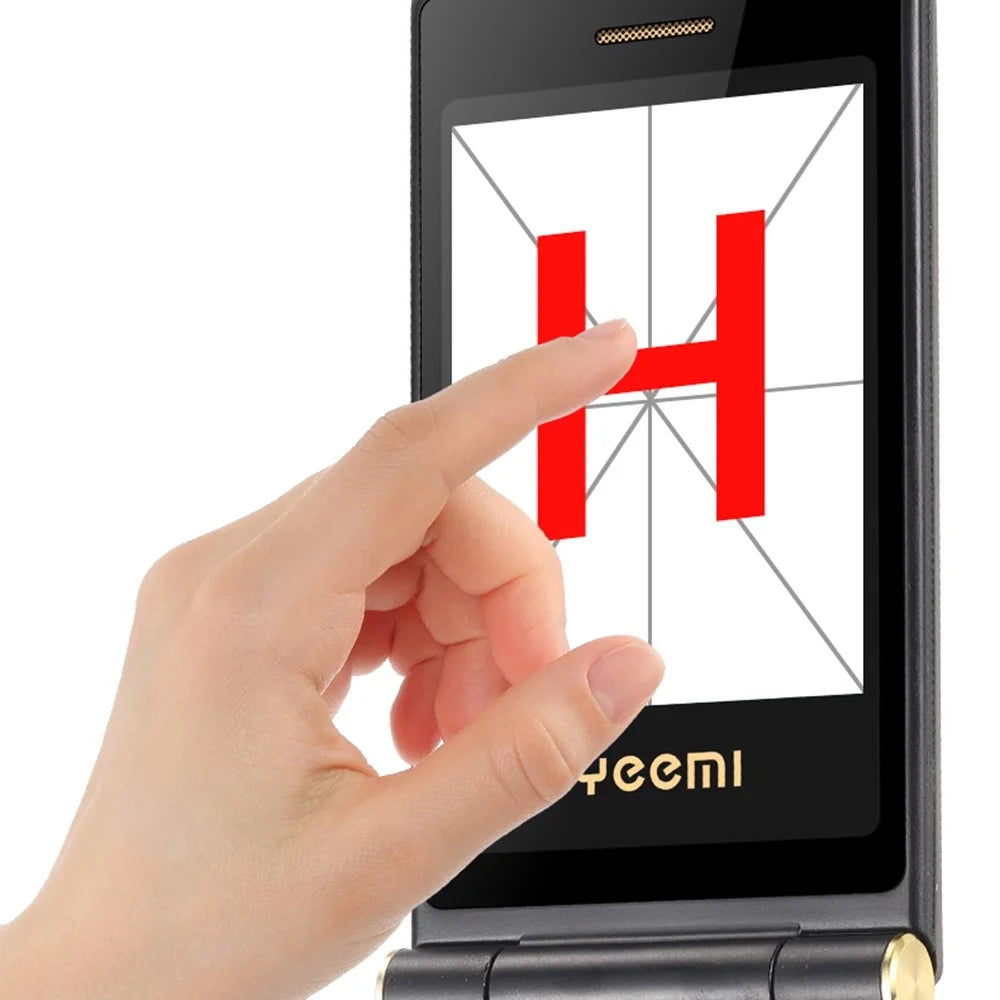 YEEMI G10-C Dual SIM 2.8/2.4 inch Dual Screen Flip Phone 1800mAh Battery 2G Cellphone with Rear Camera - Grey - 6