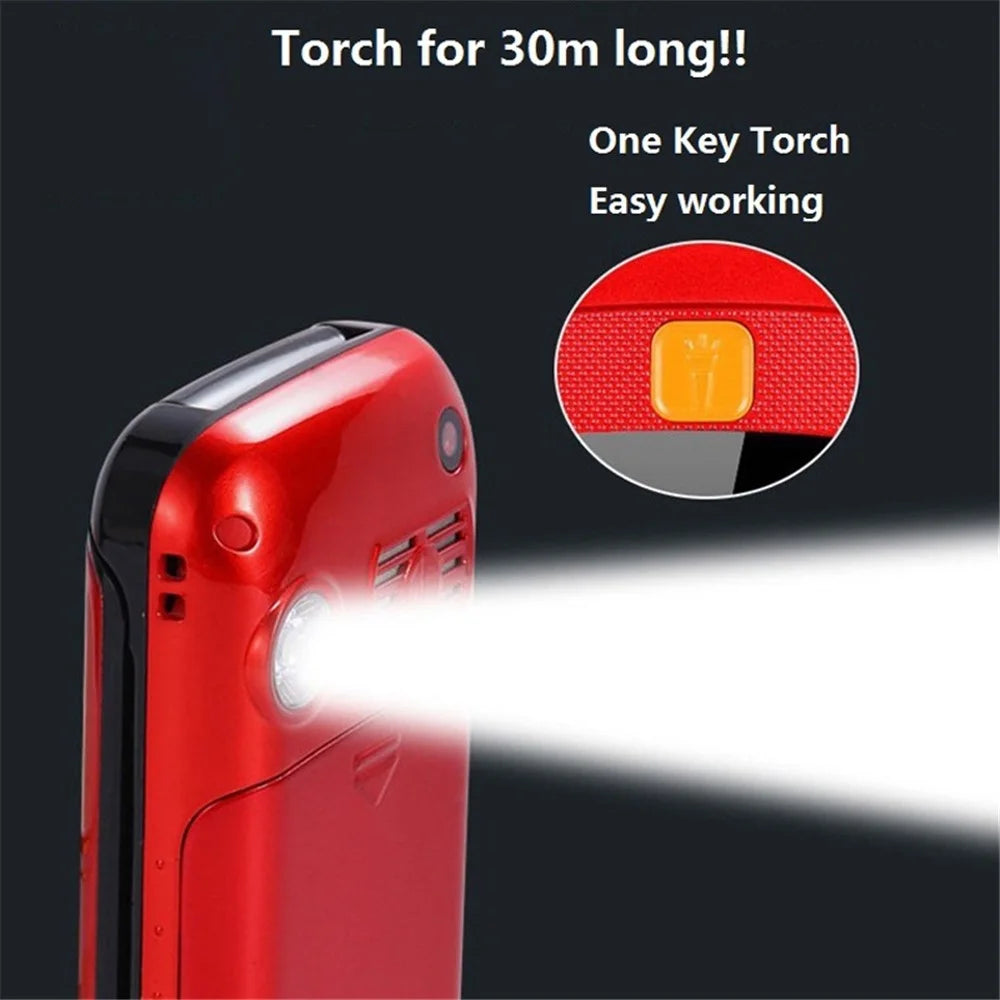 MAFAM F899 GSM 2G Flip Mini Cell Phone 2800mAh Battery Pocket Portable Big Button Mobile Phone Gift for Kid and Elderly - Red - 7