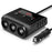 TR12 100W 4 USB Ports Car Charger LED Display Voltage Detection 3 Cigarette Lighter Sockets Charging Adapter - 1