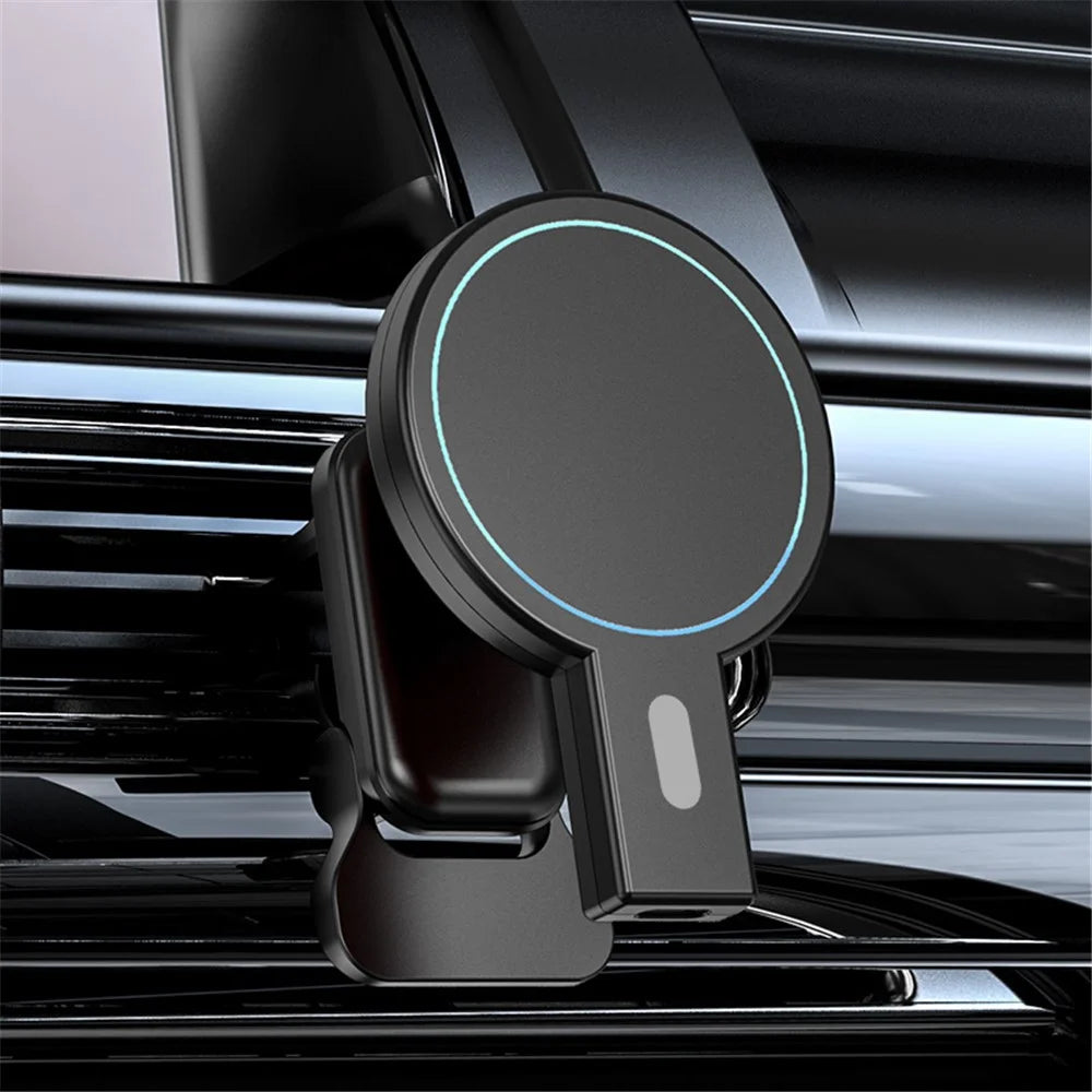 JJT-973 Air Outlet Clip Portable 15W Fast Charging Car Magnetic Wireless Charger - Black - 2