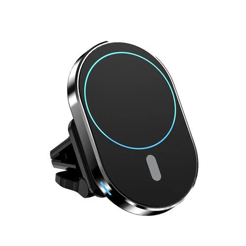 JJT-968 Wireless Car Charger Magnetic Absorption Phone Mount Air Outlet Cell Phone Charger - Black - 1