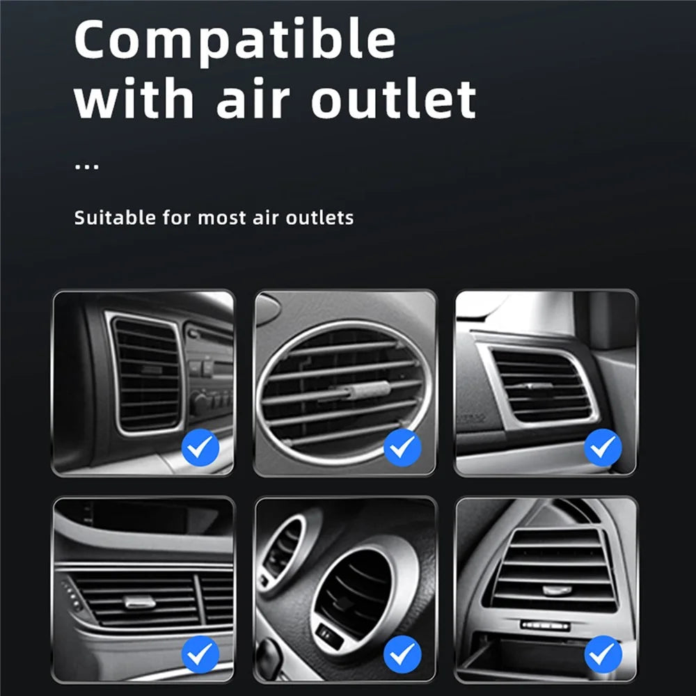 JJT-968 Wireless Car Charger Magnetic Absorption Phone Mount Air Outlet Cell Phone Charger - Black - 6
