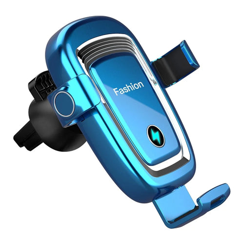 S19 15W Wireless Phone Charger Car Air Vent Holder Mount Gravity Sensing Auto Clamping Phone Stand Holder Qi Wireless Fast Charger - Blue - 1