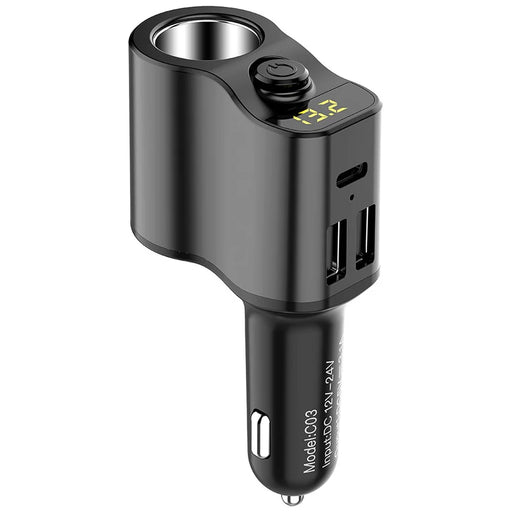 C03 3.1A Dual USB + Type-C Car Charger Voltage Detection Cigarette Lighter Socket Charge Adapter - 1