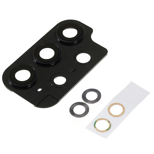 For Samsung Galaxy A33 5G A336 / A53 5G A536 / A73 5G A736 OEM Back Camera Lens Ring Cover with Glass Lens Replacement (without Logo) - Black - 1