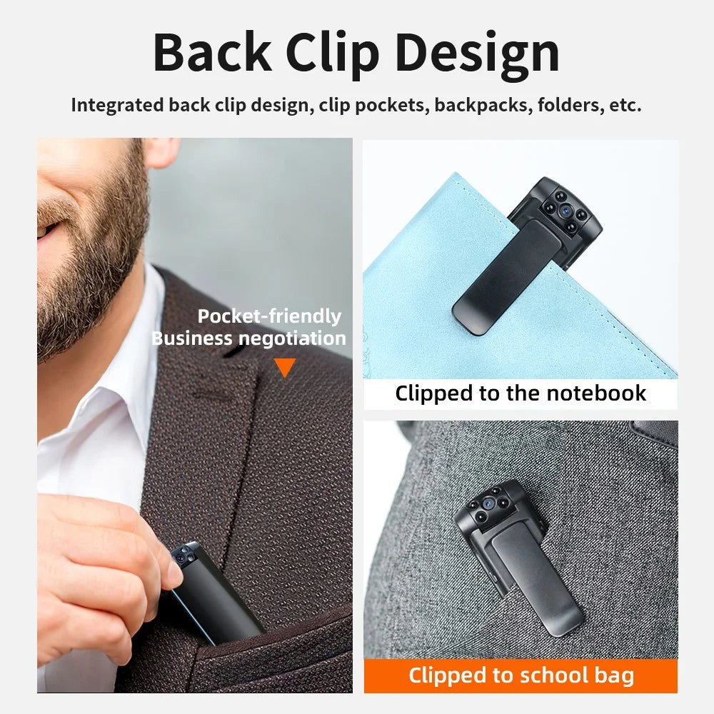 L01 Mini Pocket Camera Portable HD 1080P Camera Law Enforcement Recorder Sports DV Camera with Back Clip - 7