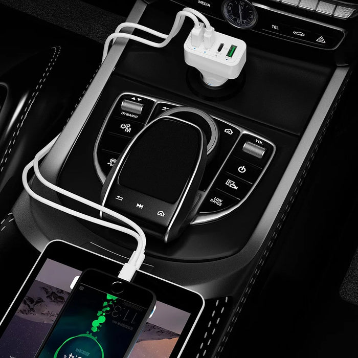 K2 4 USB Ports Car Charger PC+ABS Mobile Phone Tablet Charging Power Adapter (CE Certified) - 7