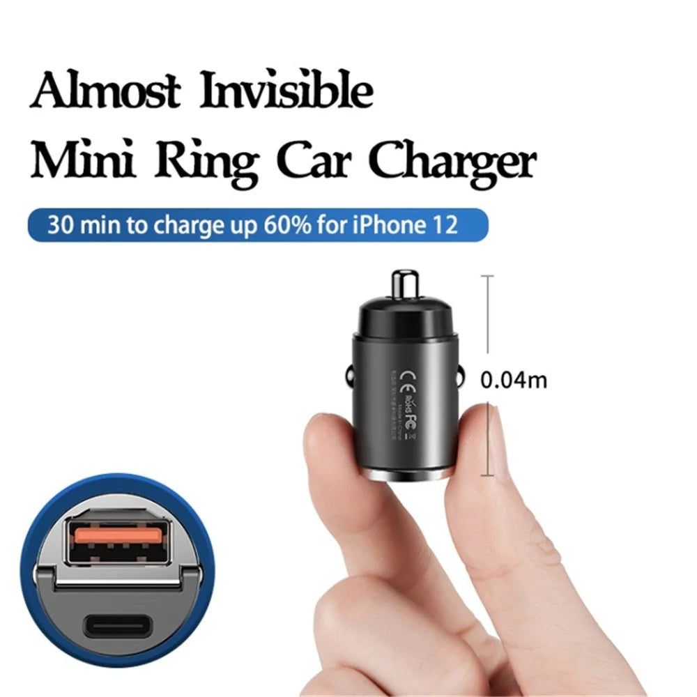 REMAX RCC350 Tanya Pro Max Series PD 45W Fast Charging Dual Type-C Car Charger with Mini Ring Handle - 2