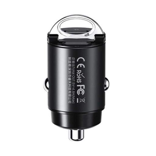 REMAX RCC332 Tanya Pro Series Dual Type-C Car Charger PD 30W Fast Charging Adapter with Mini Ring Handle - Black - 1