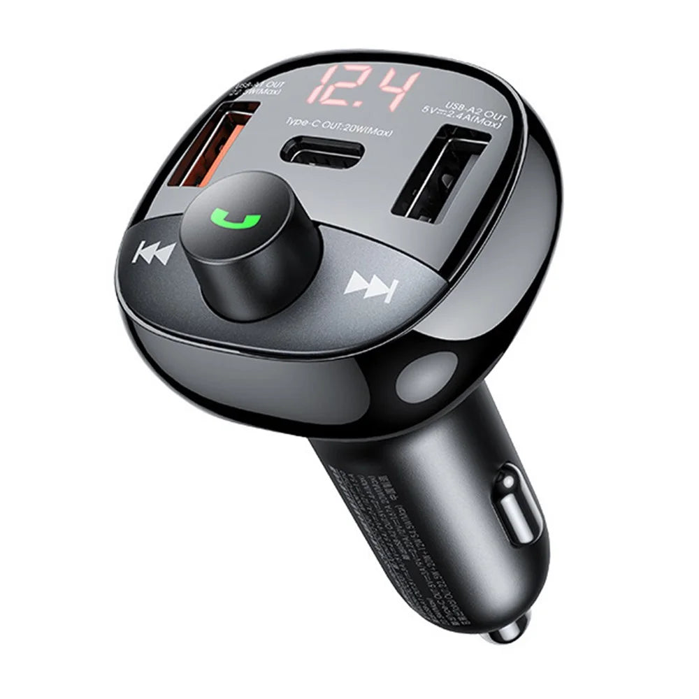 REMAX RCC331 LODI Series Multifunctional Car Charger 54.5W High Power 2 USB-A + 1 Type-C FM Radio - 1