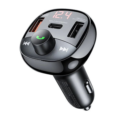 REMAX RCC331 LODI Series Multifunctional Car Charger 54.5W High Power 2 USB-A + 1 Type-C FM Radio - 1