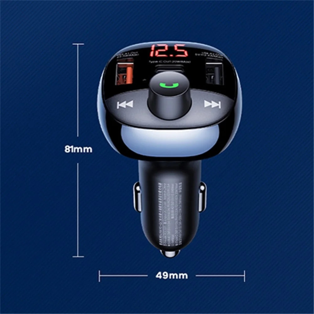 REMAX RCC331 LODI Series Multifunctional Car Charger 54.5W High Power 2 USB-A + 1 Type-C FM Radio - 6