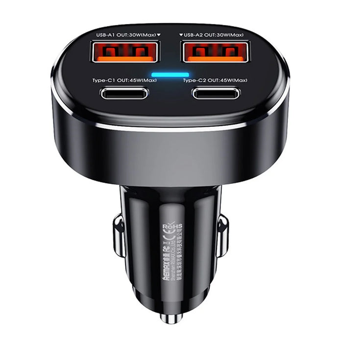 REMAX RCC329 DUKE Series 75W Phone Fast Charging Car Charger 2 USB + 2 Type-C Power Adapter with Indicator Light - 1