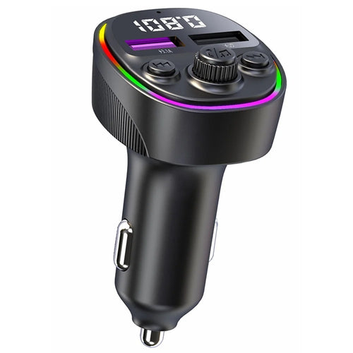 CS2 Dual USB 66W Super Fast Car Charger Digital Display Car Charger with MP3 Player Bluetooth-compatible FM Transmitter - 1