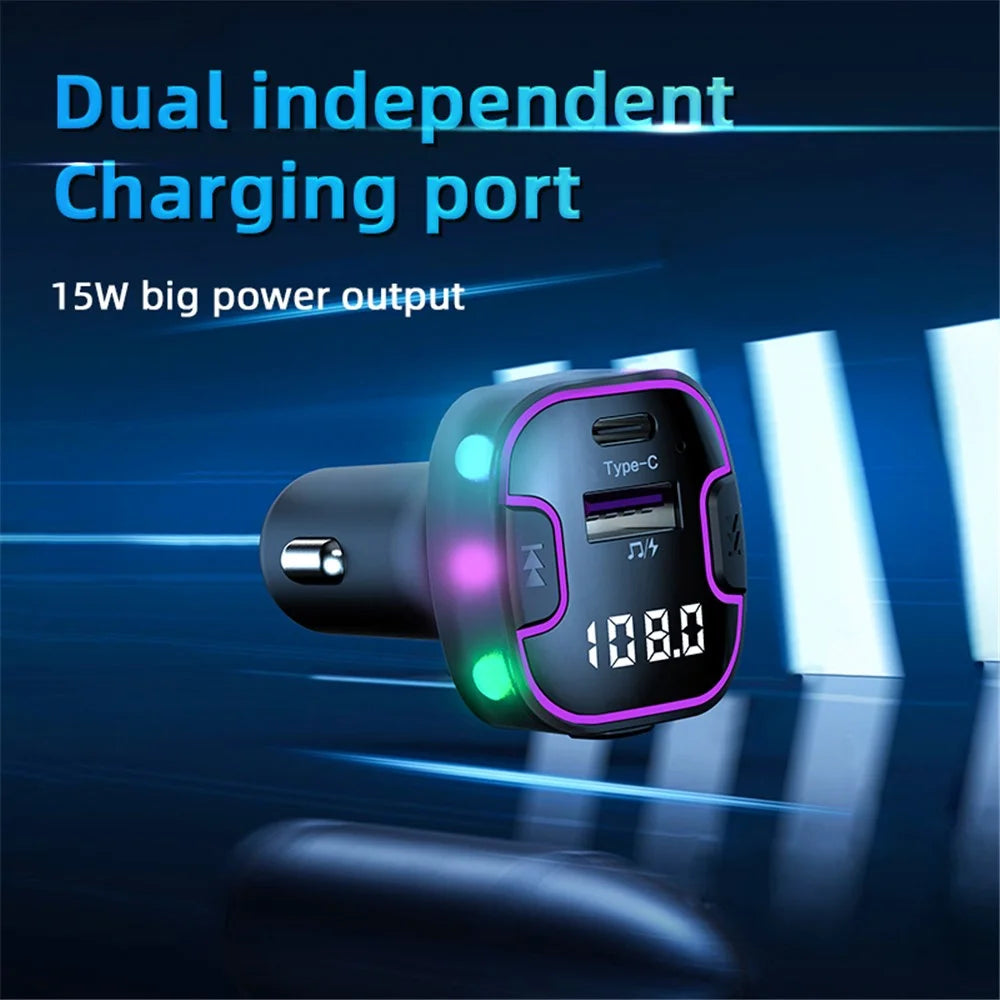 CS6 Rear Seat Extended Car Charger Multi-Port Fast Car Charger with Bluetooth-compatible MP3 Play, FM Transmitter Function - 3
