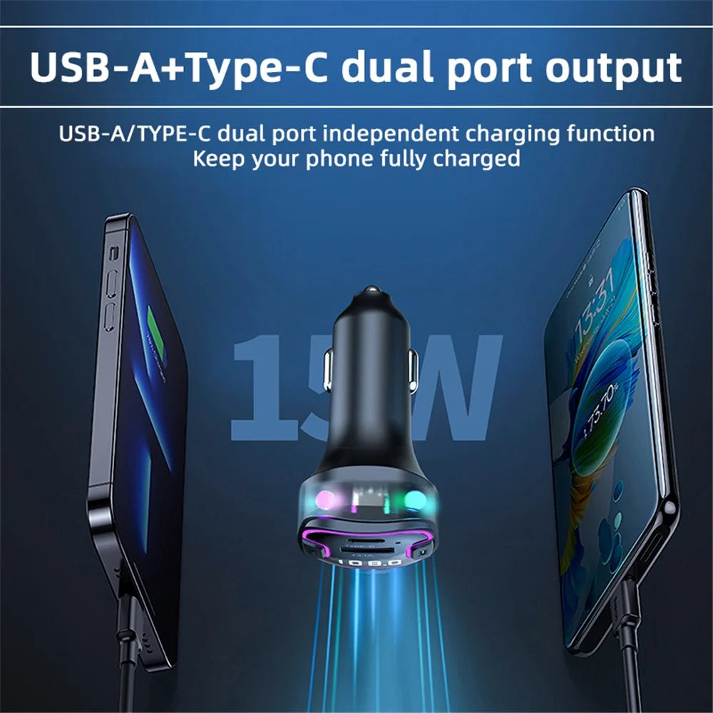 CS6 Rear Seat Extended Car Charger Multi-Port Fast Car Charger with Bluetooth-compatible MP3 Play, FM Transmitter Function - 5