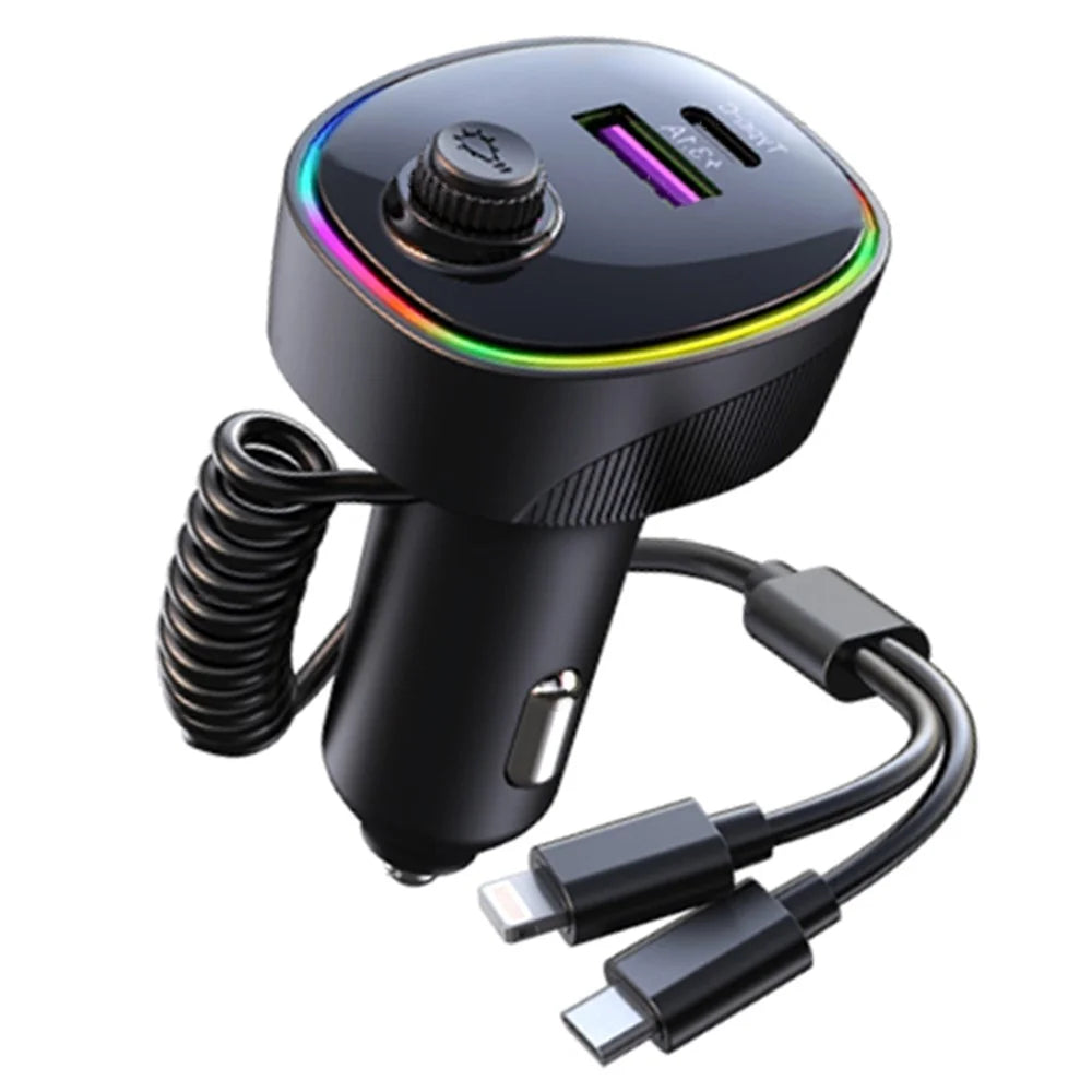 K11  USB + Type-C PD Car Charger Phone Tablet Fast Charging Adapter with Type-C / 8-Pin Charging Cable - 1