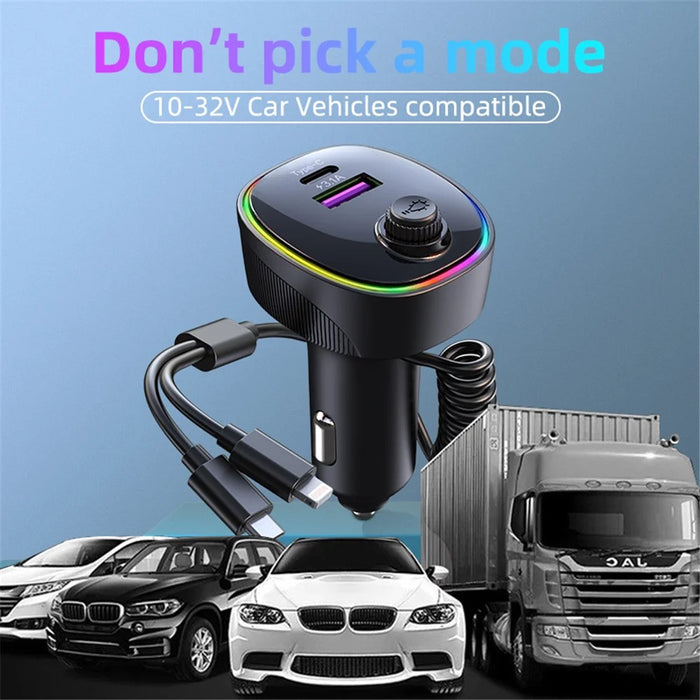 K11  USB + Type-C PD Car Charger Phone Tablet Fast Charging Adapter with Type-C / 8-Pin Charging Cable - 4