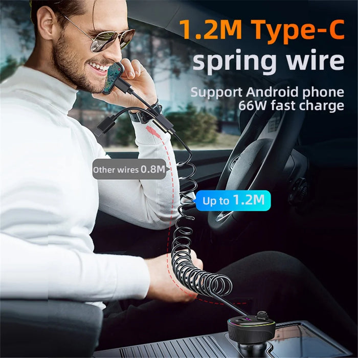 K11  USB + Type-C PD Car Charger Phone Tablet Fast Charging Adapter with Type-C / 8-Pin Charging Cable - 6