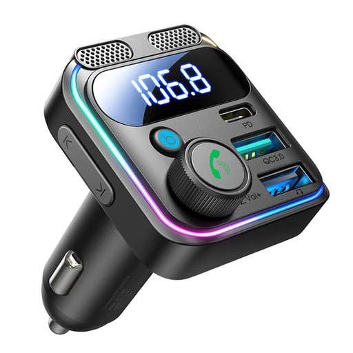 JOYROOM JR-CCB01 Dual Microphone Bluetooth-compatible Hands-free Call Music Player 48W Car Fast Charger FM Transmitter - 1