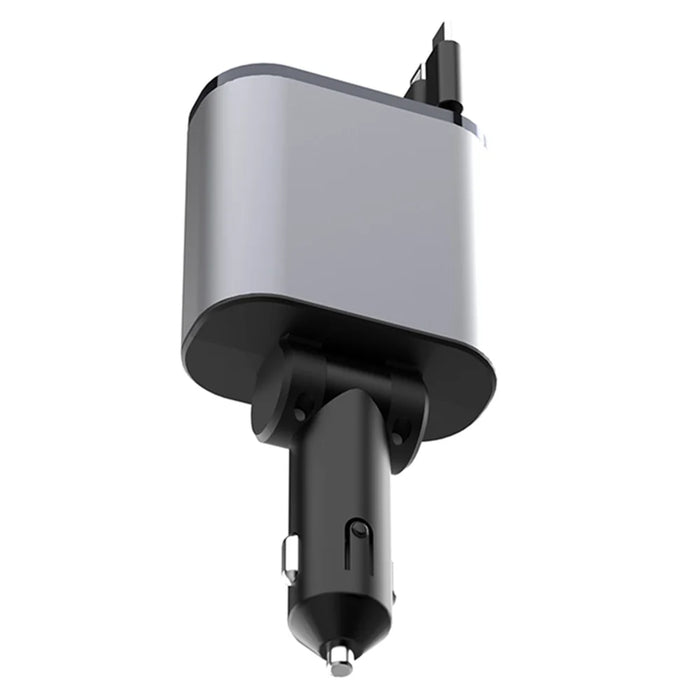 X16 100W Super Fast Charging Car Charger 180-Degree Rotating Adapter with Retractable Type-C / iP Cable - 3