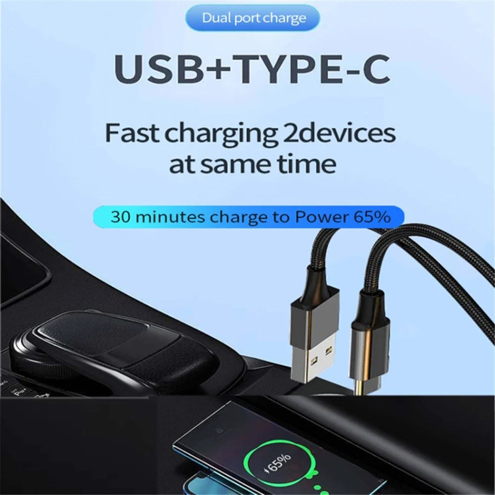 P35 Clear Design 48W Car Charger for Cell Phone, Tablet, Camera, Type-C PD 30W + USB QC 3.0 18W Fast Charging Charger Station - Blue - 4
