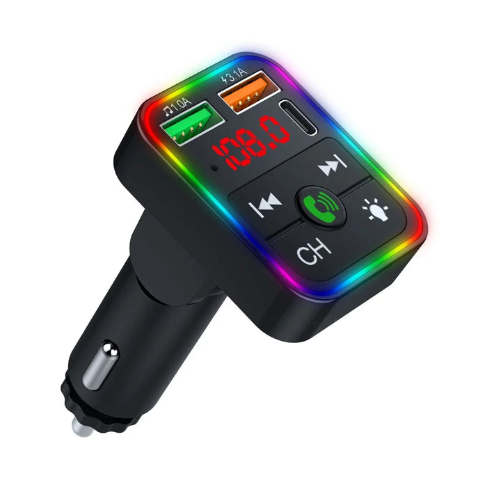 P2 Car Player Charger Dual USB Port Cigarette Lighter Car Charger Support Bluetooth-compatible Hands Free Calling - 1
