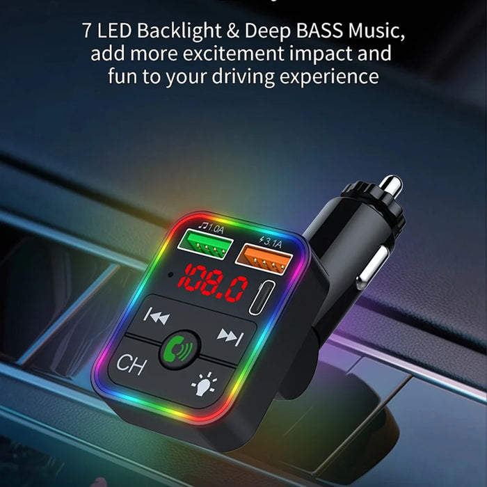 P2 Car Player Charger Dual USB Port Cigarette Lighter Car Charger Support Bluetooth-compatible Hands Free Calling - 4