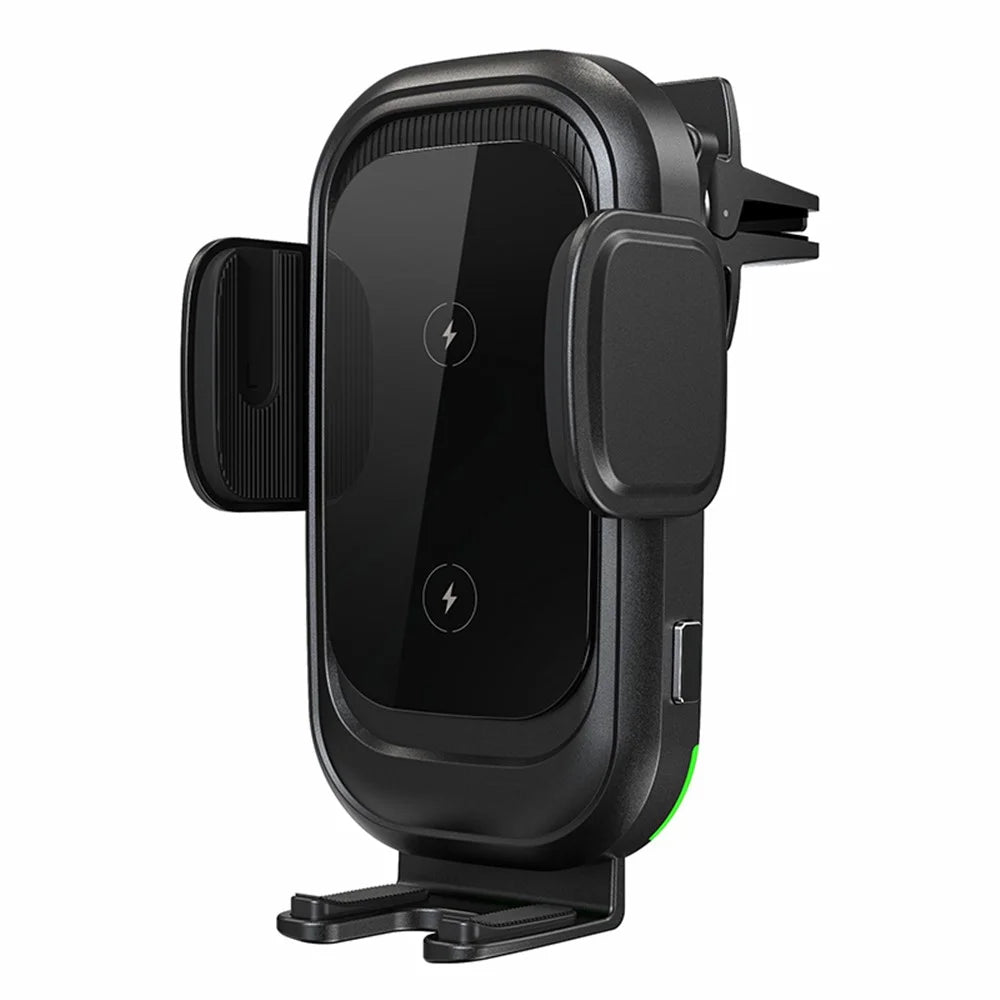 CW30 Cell Phone Holder Car Mount Dual Coil 15W Wireless Charger for Samsung Z Flip Series (CE Certified) - 1