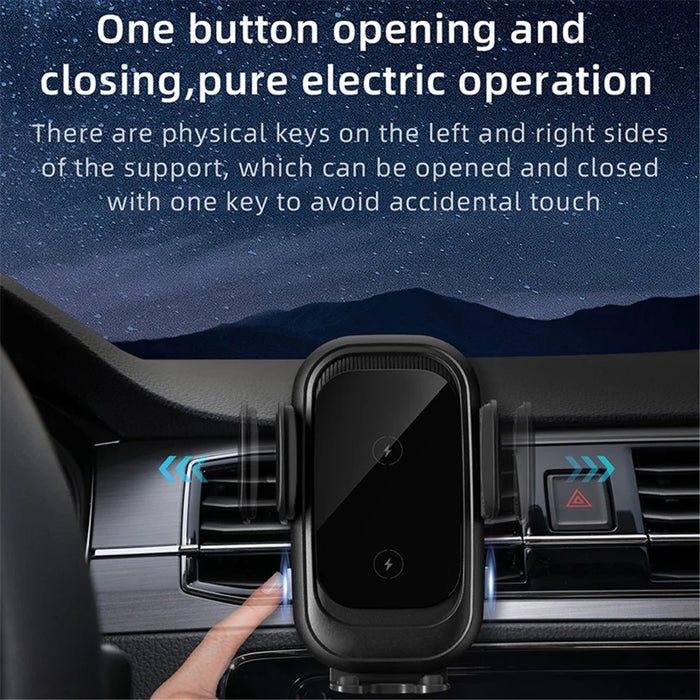 CW30 Cell Phone Holder Car Mount Dual Coil 15W Wireless Charger for Samsung Z Flip Series (CE Certified) - 5