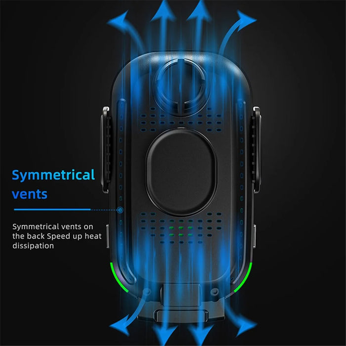 CW30 Cell Phone Holder Car Mount Dual Coil 15W Wireless Charger for Samsung Z Flip Series (CE Certified) - 6
