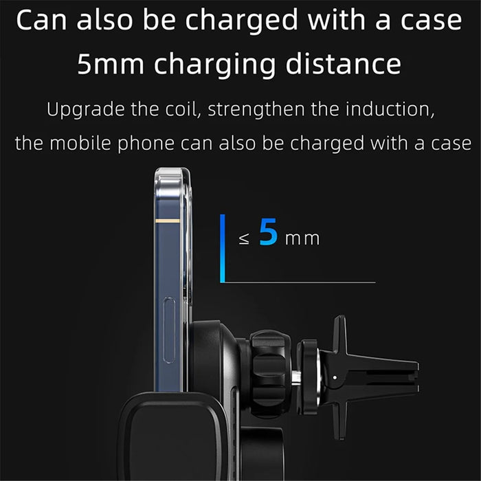 CW30 Cell Phone Holder Car Mount Dual Coil 15W Wireless Charger for Samsung Z Flip Series (CE Certified) - 7